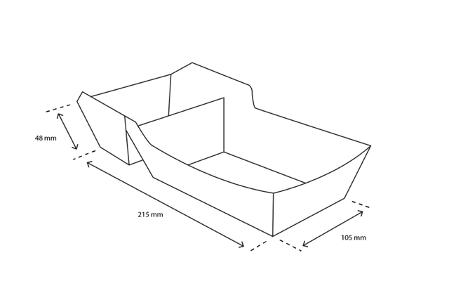 Fries trays A22 (A9+1) kraft/White (400 pcs) [TK-9987897]
