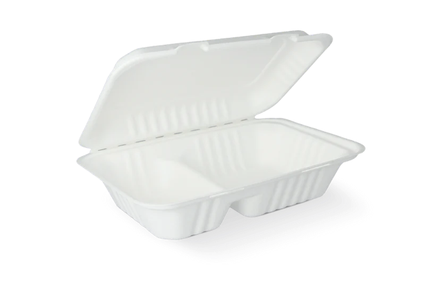 Menubox 2-compartment Sugarcane 16x6,5x23 cm (500 pcs)