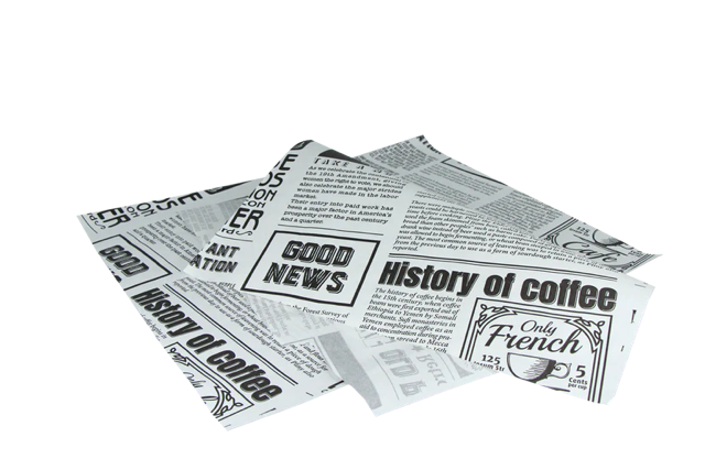 Hamburger Wrapping paper greaseproof 33x38cm FSC®Mix newspaper White (2.000 pcs) [TK-9988211]