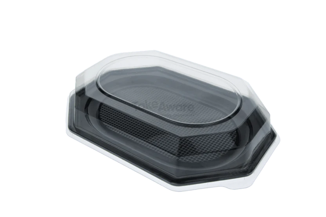 Catering trays PET octagon 45cm Black (100 pcs) [TK-9988278]