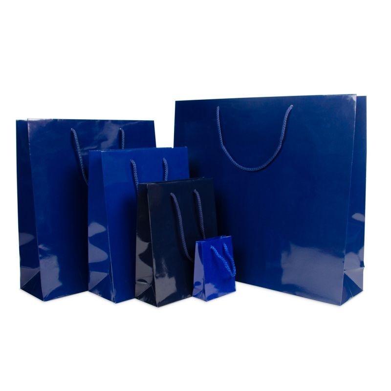 Glossy Carrier Bags 25+11x33cm Dark Blue (100 pcs) [FP-DPK002]