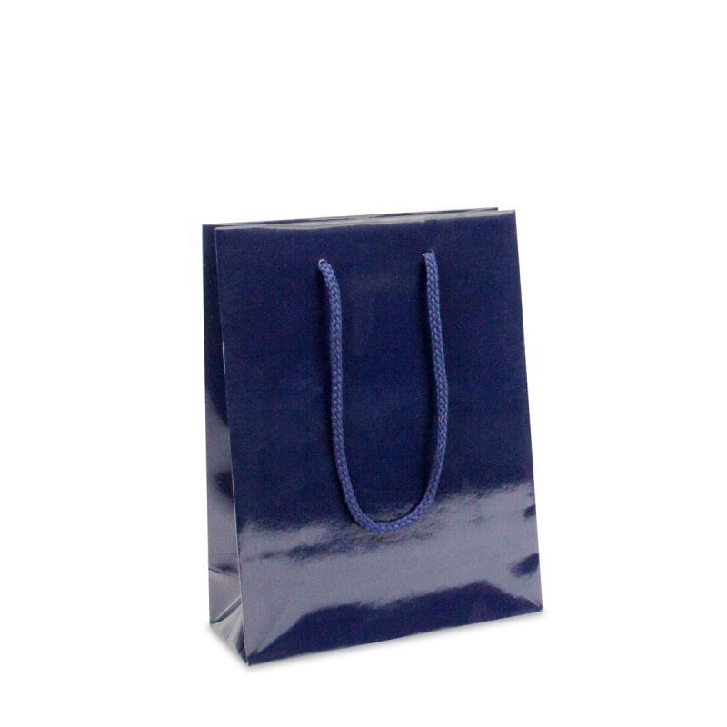 Glossy Carrier Bags 25+11x33cm Dark Blue (100 pcs) [FP-DPK002]