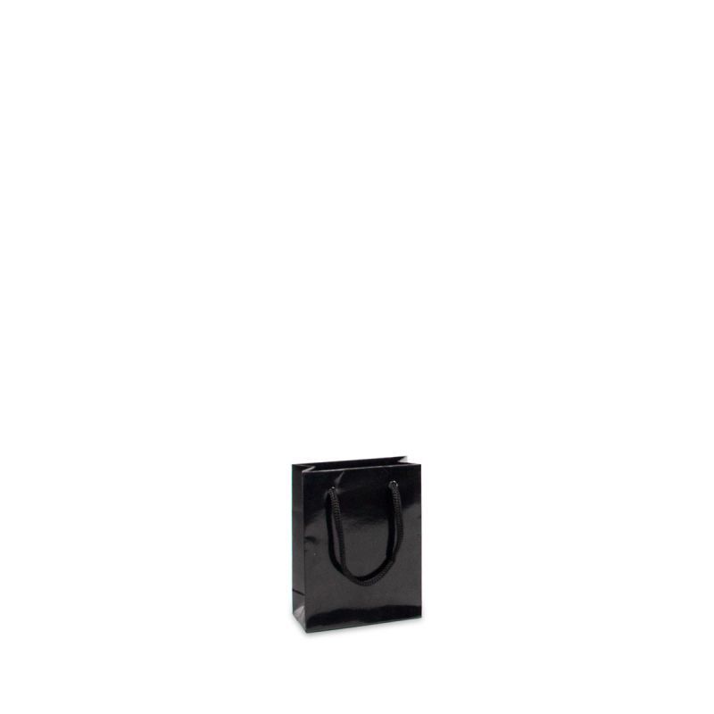 Glossy Carrier Bags 10+4,5x13cm Black (250 pcs) [FP-DPK030]