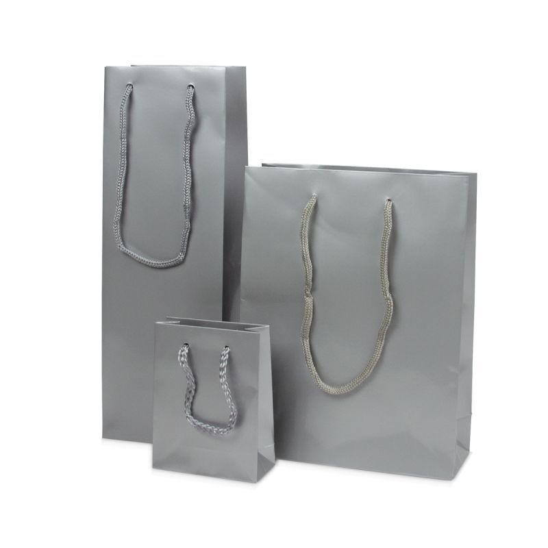 Glossy Carrier Bags 10+4,5x13cm Silver (250 pcs) [FP-DPK031]