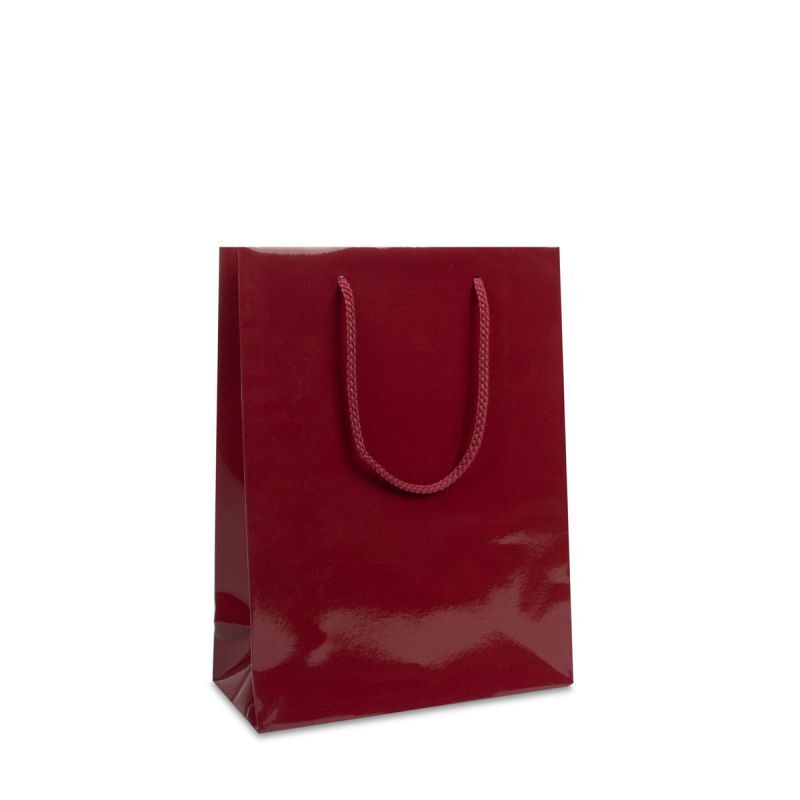 Glossy Carrier Bags 25+11x33cm Burgundy (100 pcs) [FP-DPK041]