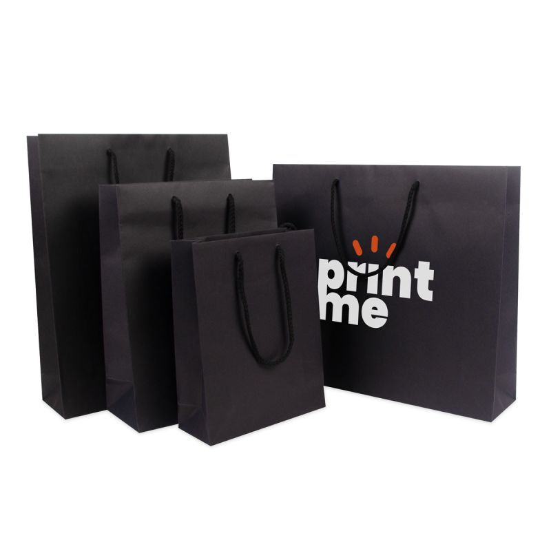 Kraft Carrier Bags 20+8x26cm Black (100 pcs) [FP-DPK112]