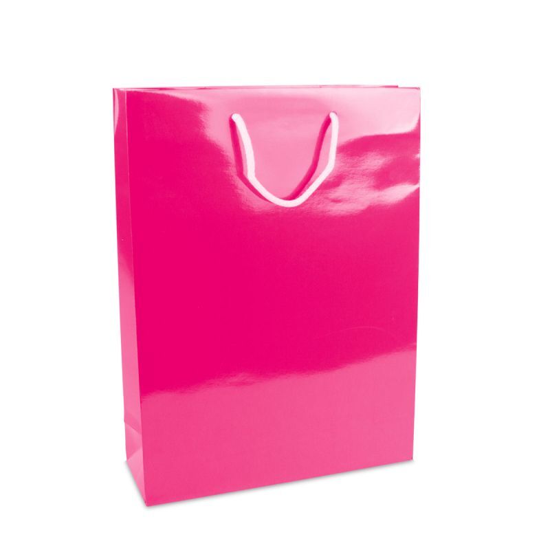 Carrier Bags Glossy 30+10x40cm Pink (100 pcs) [FP-DPK134]