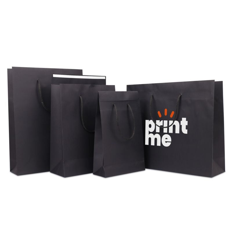 Luxury Carrier Bags with a flap 20+8x32cm Black (100 pcs) [FP-DPK147]