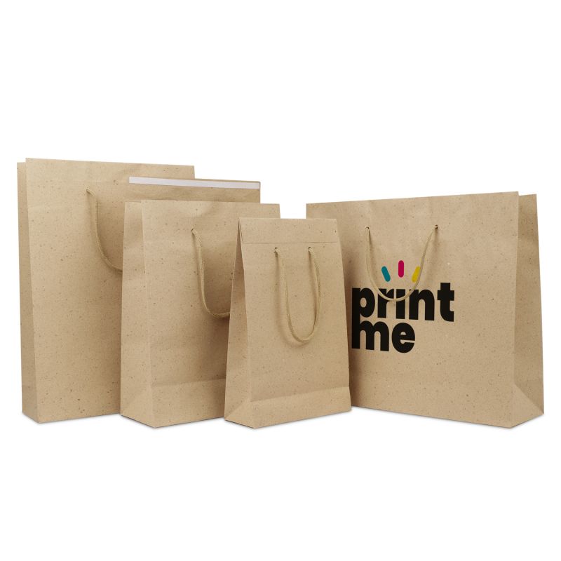 Luxury Carrier Bags with a flap 26+12x35cm Brown grey (100 pcs) [FP-DPK149]