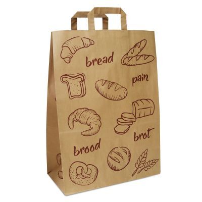 Kraft Carrier Bags Bread 32+17x44cm Brown FSC®-certified (250 pcs) [FP-DPL049]