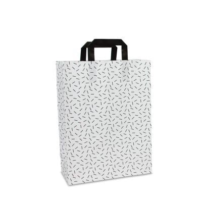 Kraft Carrier Bags Sprinkle 26+12x35cm White (250 pcs) [FP-DPL073]