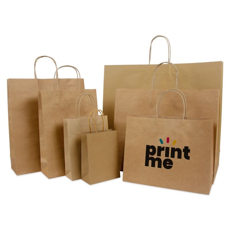 Carrier Bags Brown 54+13x46cm + Twisted Handles + Cardboard Base (100 pcs) [FP-DPT005]