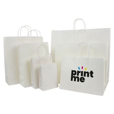 Carrier Bags White 54+13x46cm + Twisted Handles + Cardboard Base (100 pcs) [FP-DPT006]