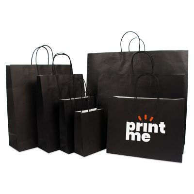 Carrier Bags Black 54+13x46cm + Twisted Handles + Cardboard Base (100 pcs) [FP-DPT007]