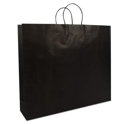 Carrier Bags Black 54+13x46cm + Twisted Handles + Cardboard Base (100 pcs) [FP-DPT007]