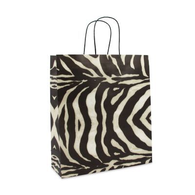 Twisted Carrier Bags 36+12x41cm Zebra (150 pcs) [FP-DPT029]
