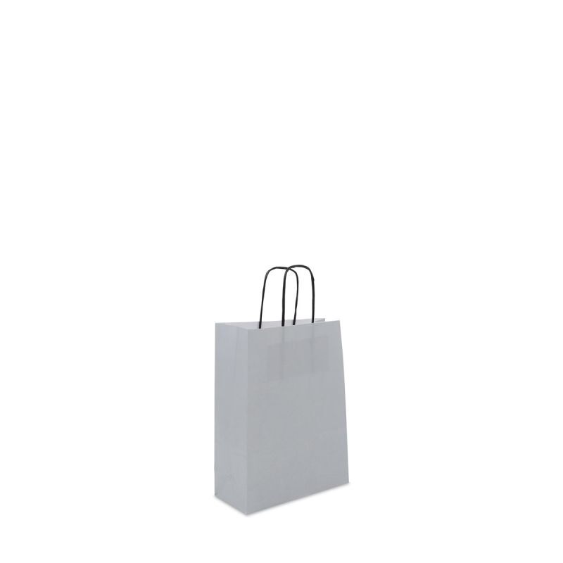 Twisted Carrier Bags 18+8x24cm Silver (250 pcs) [FP-DPT072]