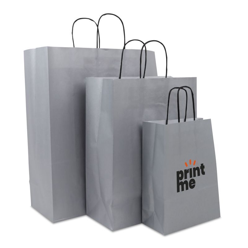 Twisted Carrier Bags 35+14x41cm Silver (250 pcs) [FP-DPT074]