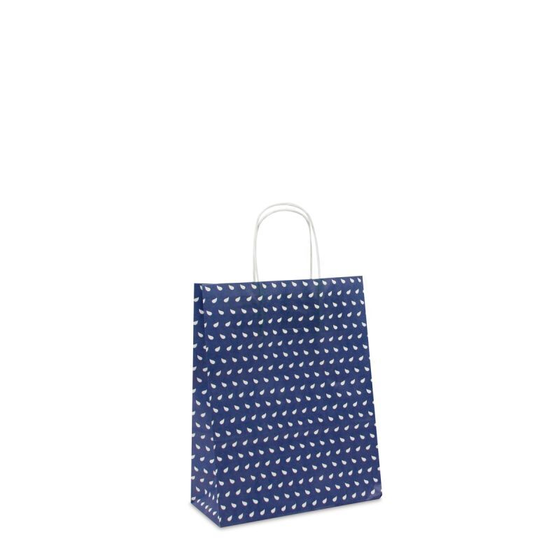 Twisted Carrier Bags Wave 22+10x28cm Dark Blue (250 pcs) [FP-DPT086]