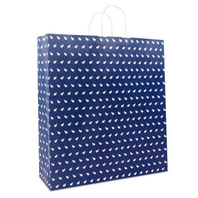 Twisted Carrier Bags Wave 45+15x49cm Dark Blue (150 pcs) [FP-DPT088]