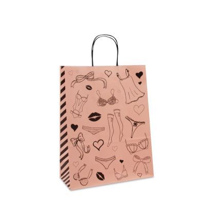 Twisted Carrier Bags Lingerie 26+12x34cm Light Pink (250 pcs) [FP-DPT090]
