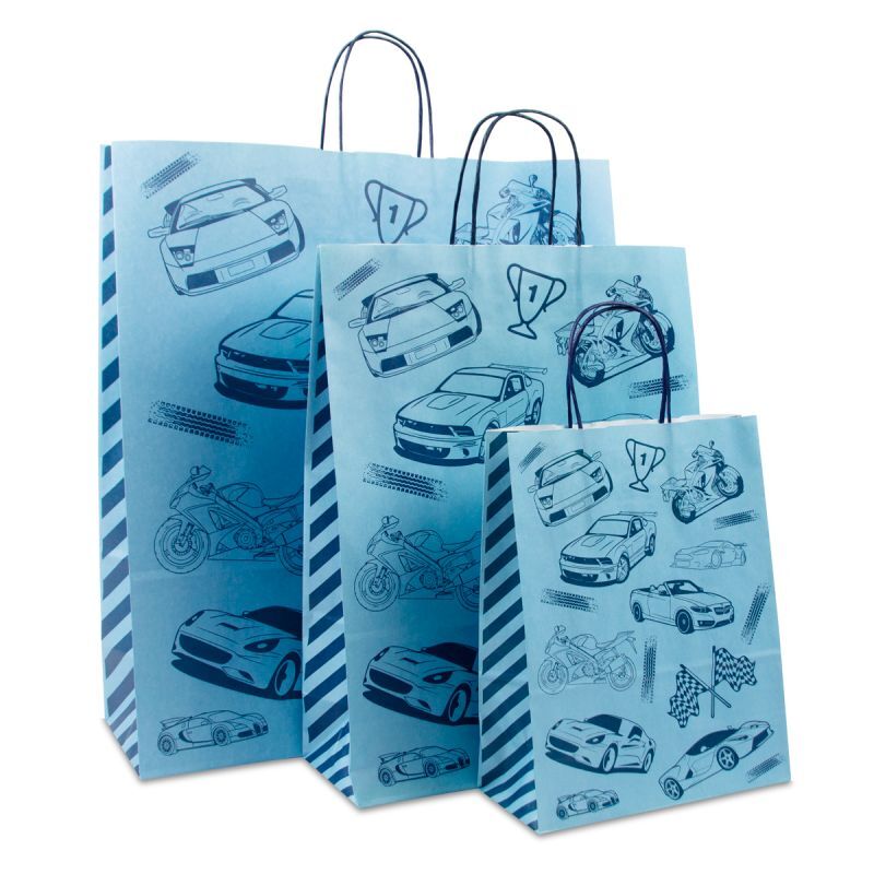 Twisted Carrier Bags Race 22+10x28cm Blue (250 pcs) [FP-DPT092]