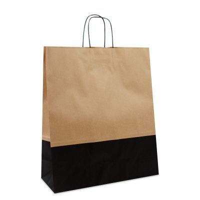 Twisted Carrier Bags Brown/Black duotone 35+14x41cm (250 pcs) [FP-DPT106]