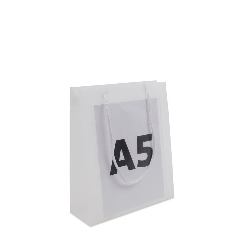 Luxury Plastic Carrier Bags with an A5 window 20+8x25cm Semi-transparent (200 pcs) [FP-DQC020]