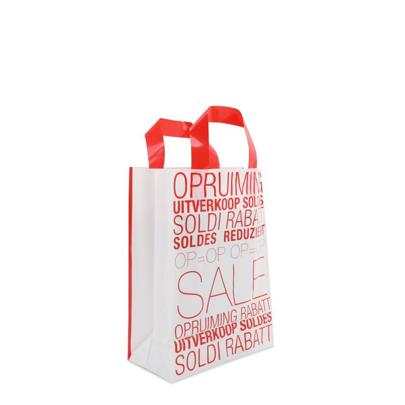 Plastic Carrier Bags 22+10x30cm Red (250 pcs) [FP-DQL008]