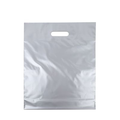 Plastic Carrier Bags 35x44+2x4cm Silver (500 pcs) [FP-DQU012]