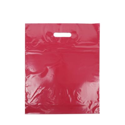 Plastic Carrier Bags 35x44+2x4cm Burgundy (500 pcs) [FP-DQU014]