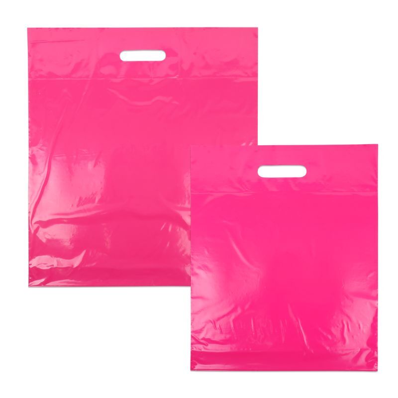 Plastic Carrier Bags 35x44+2x4cm Pink (400 pcs) [FP-DQU197]