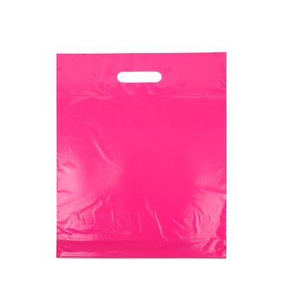 Plastic Carrier Bags 35x44+2x4cm Pink (400 pcs) [FP-DQU197]