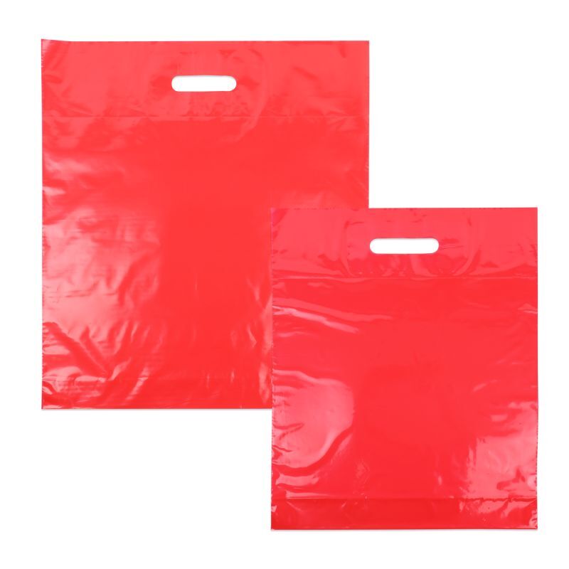 Plastic Carrier Bags 35x44+2x4cm Red (400 pcs) [FP-DQU198]