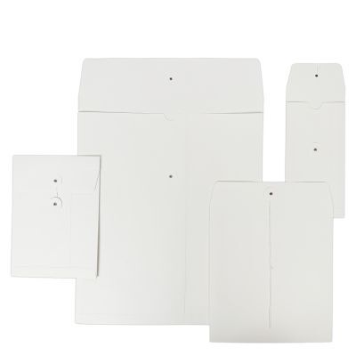 Paper invoice holders with a Japanese-style fastening 16,5x23+2x1,25cm White (100 pcs) [FP-JGB002]