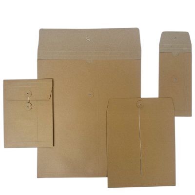 Paper invoice holders with a Japanese-style fastening 16,5x23+2x1,25cm Brown (100 pcs) [FP-JGB006]