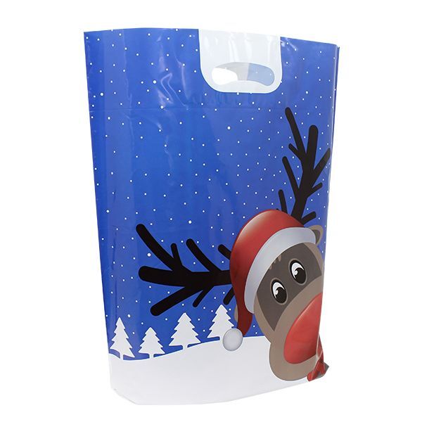 Plastic Christmas bags - Christmas Friends 38x45+2x5cm White (500 pcs) [FP-KDT028]