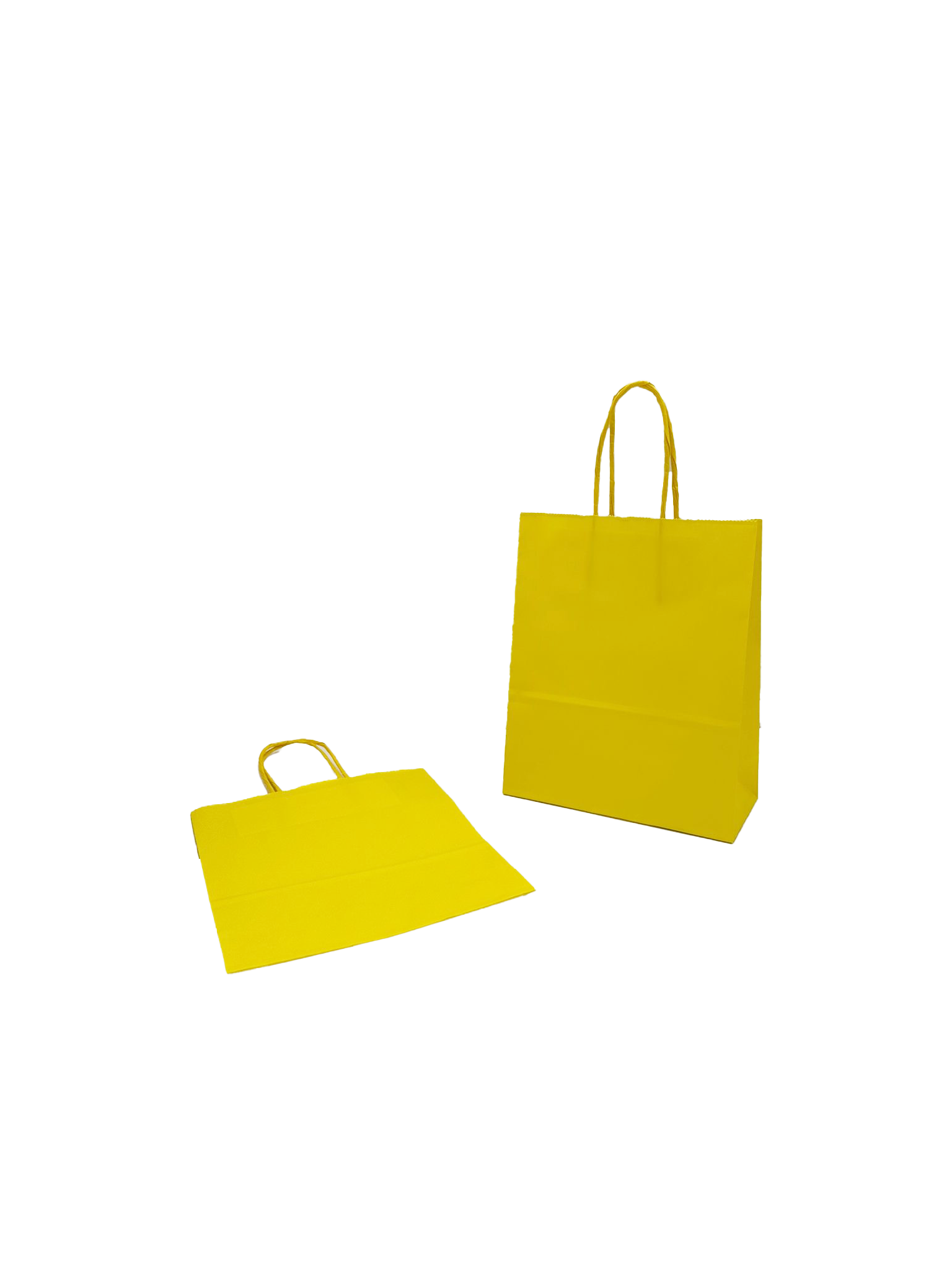 Paper Carrier Bags Yellow 18+8x22cm Kraft 90 grams (50 pieces) [PAM1822Y]
