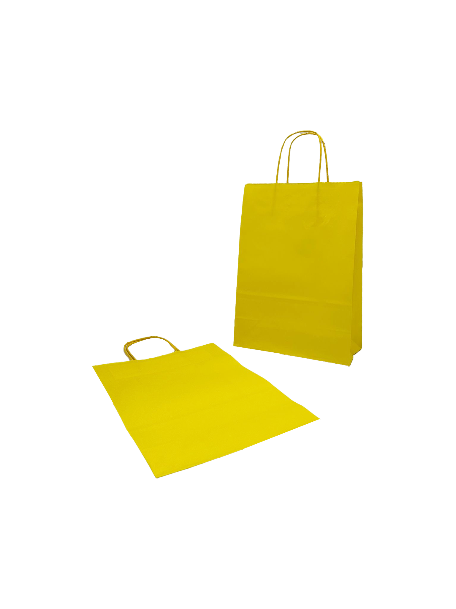 Paper Carrier Bags Yellow 22+10x31cm Kraft 90 grams (50 pieces) [PAM2231Y]