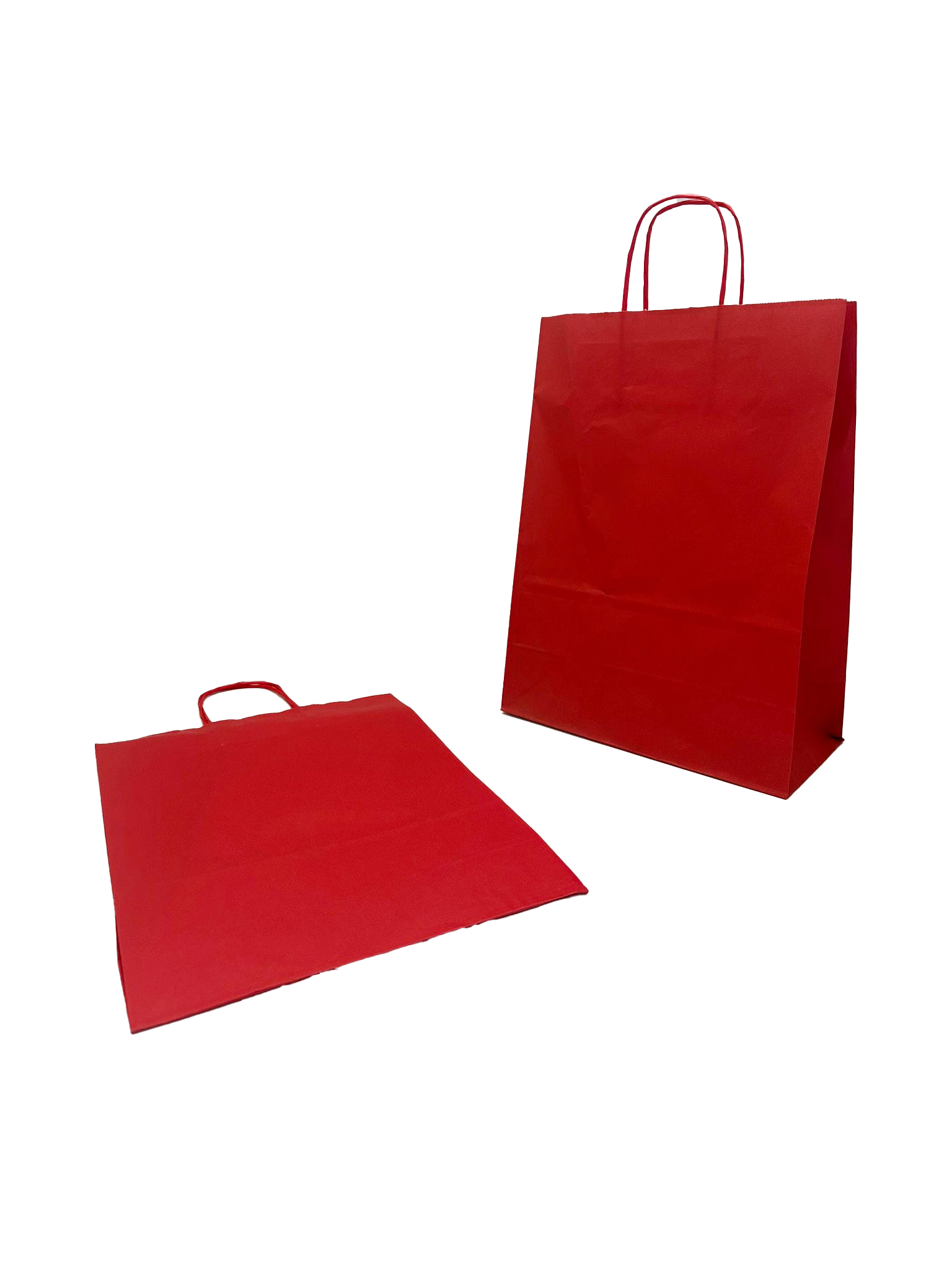 Paper Carrier Bags Red 26+12x35cm Kraft 90 grams (50 pieces) [PAM2635R]