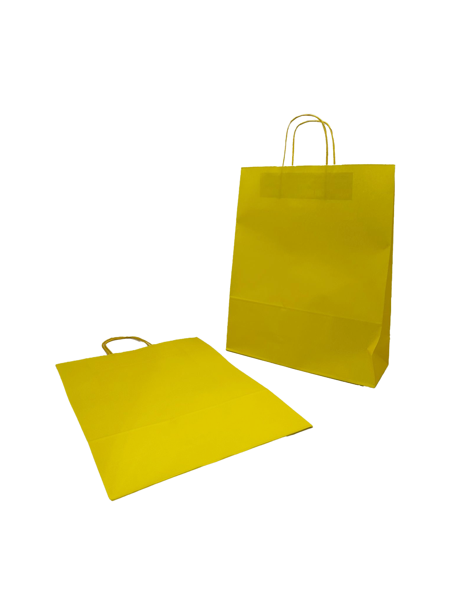 Paper Carrier Bags Yellow 32+12x41cm Kraft 100 grams (50 pieces) [PAM3241Y]