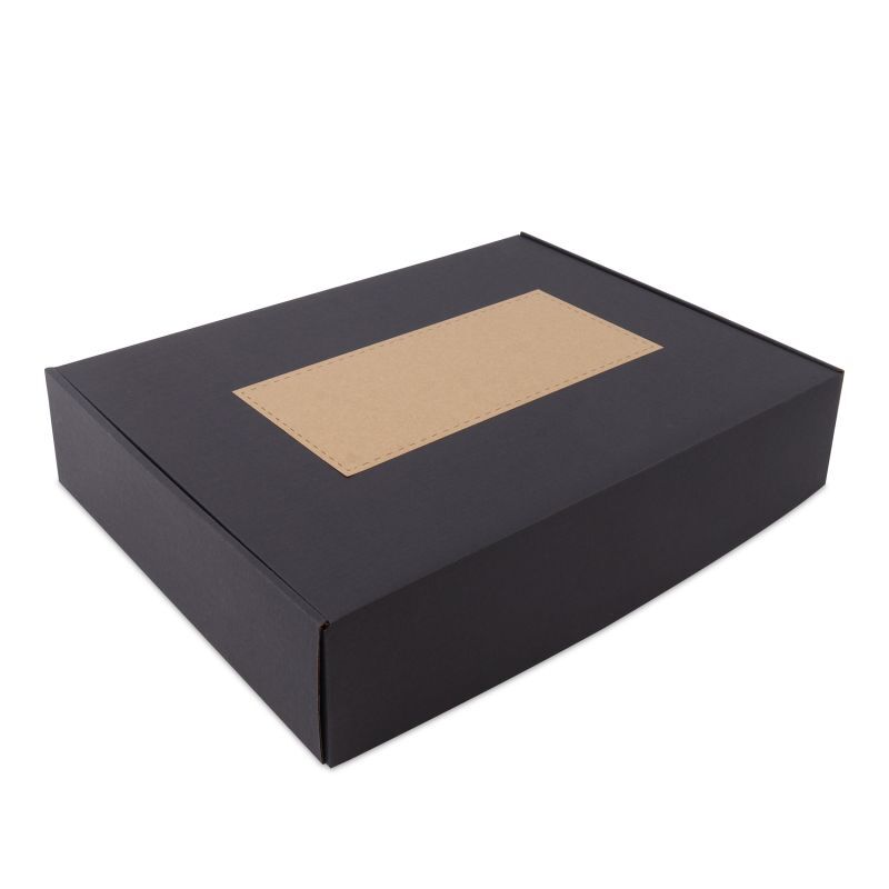 Shipping boxes with a personalisation field 41,5x30,5x8,5cm Black (50 pcs) [FP-VPD523]