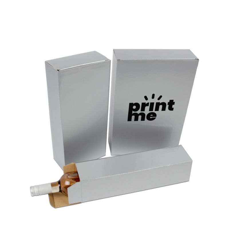 Cardboard wine bottle boxes 24x8x36cm Silver (30 pcs) [FP-VWL006]