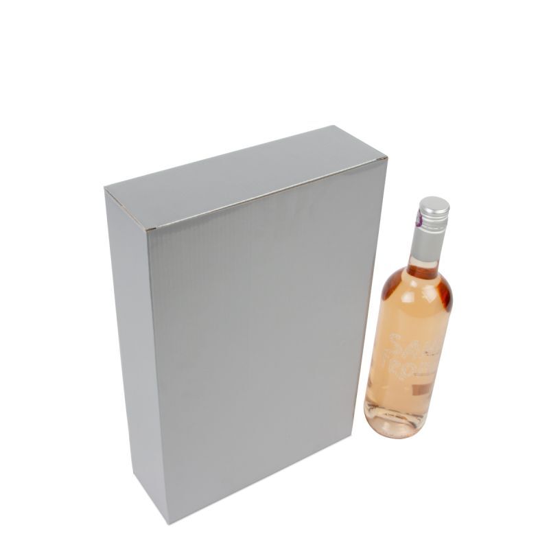 Cardboard wine bottle boxes 24x8x36cm Silver (30 pcs) [FP-VWL006]