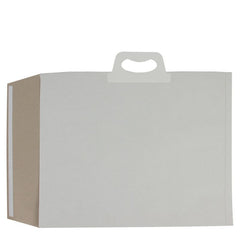 Recycled paper shipping bag with a flap closure 41x46,5+2x4cm White (100 pcs) [FP-VZP018]