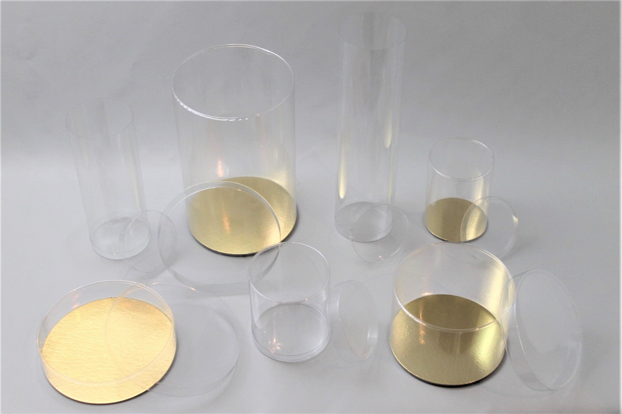 Plastic Tube round 8x50cm glued Bottom and loose Lid (25 pieces) [KJ-8X50V]