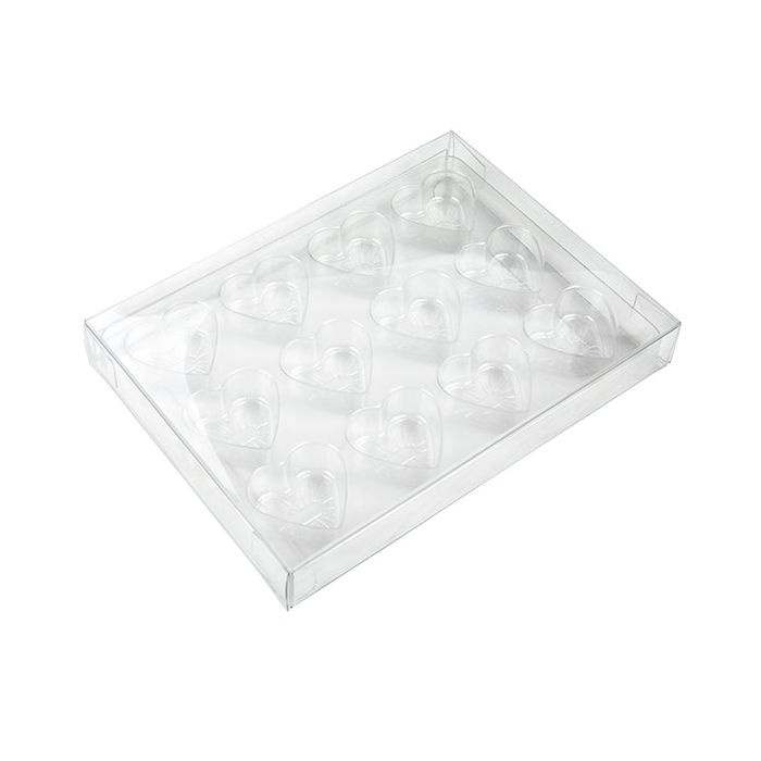 Clear Artisan Candy Box Set, Heart Insert 10.2x2.1x13.8 cm (25 pieces) [CNDYH270]
