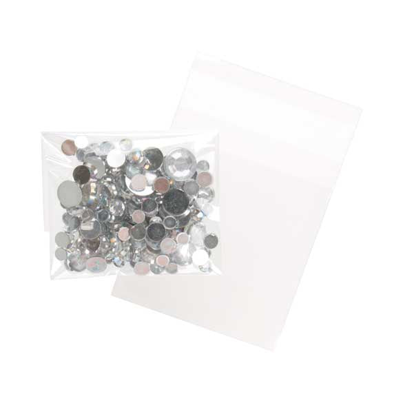 Plastic Bags 6.5x6.5cm Transparent Peel and Seal (100 pieces) [B2X2]