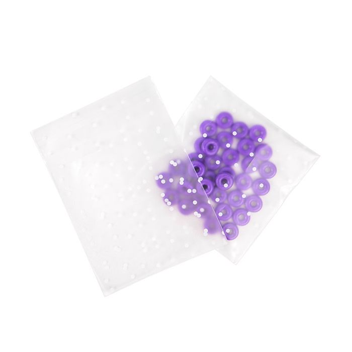 Frosted Plastic Bags 10,2x10,2 cm with Dots Peal and Seal (100 pieces) [B44FD]
