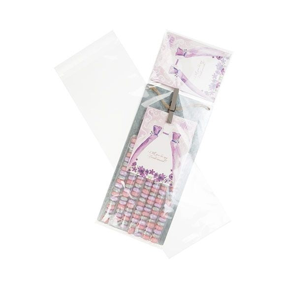 Plastic Bags 15.1x43.8cm Transparent Peel and Seal (100 pieces) [B517]